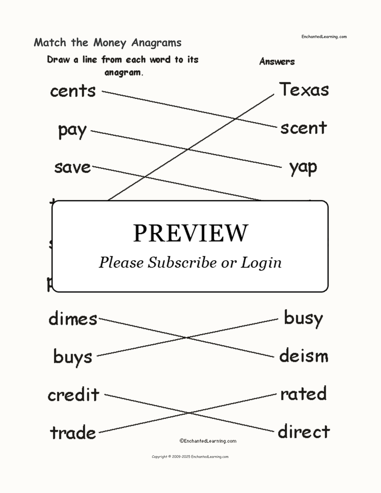 Match the Money Anagrams interactive worksheet page 2