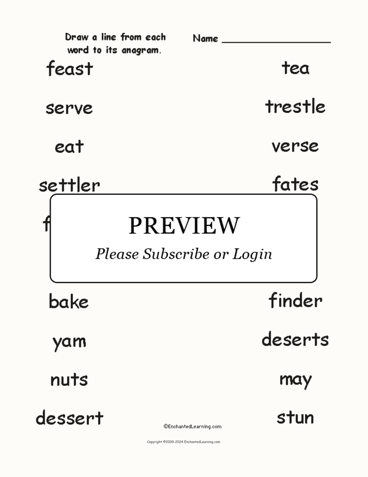 Match the Thanksgiving Anagrams interactive worksheet page 1