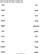 Search result: 'Match the Components of Clothing Compound Words Printout'
