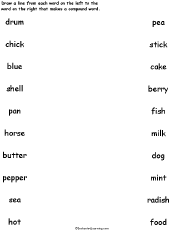 Search result: 'Match the Components of Food Compound Words Printout #2'