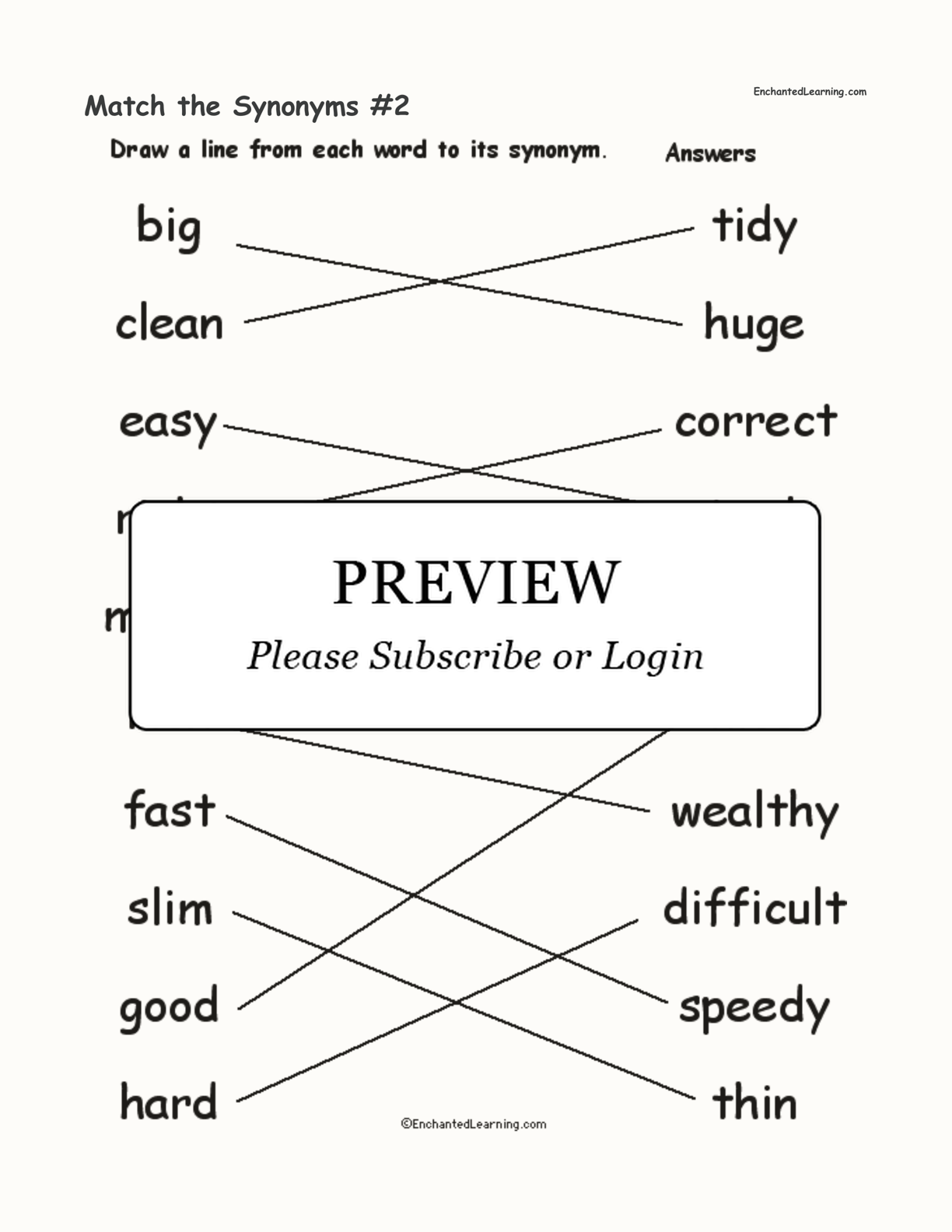 Match the Synonyms #2 interactive worksheet page 2