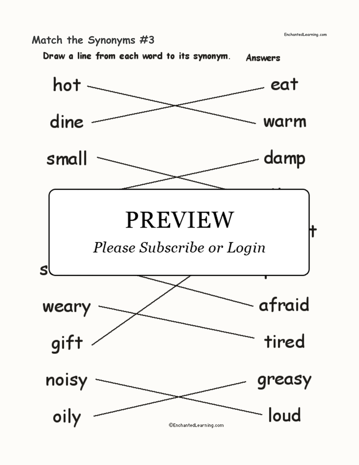 Match the Synonyms #3 interactive worksheet page 2