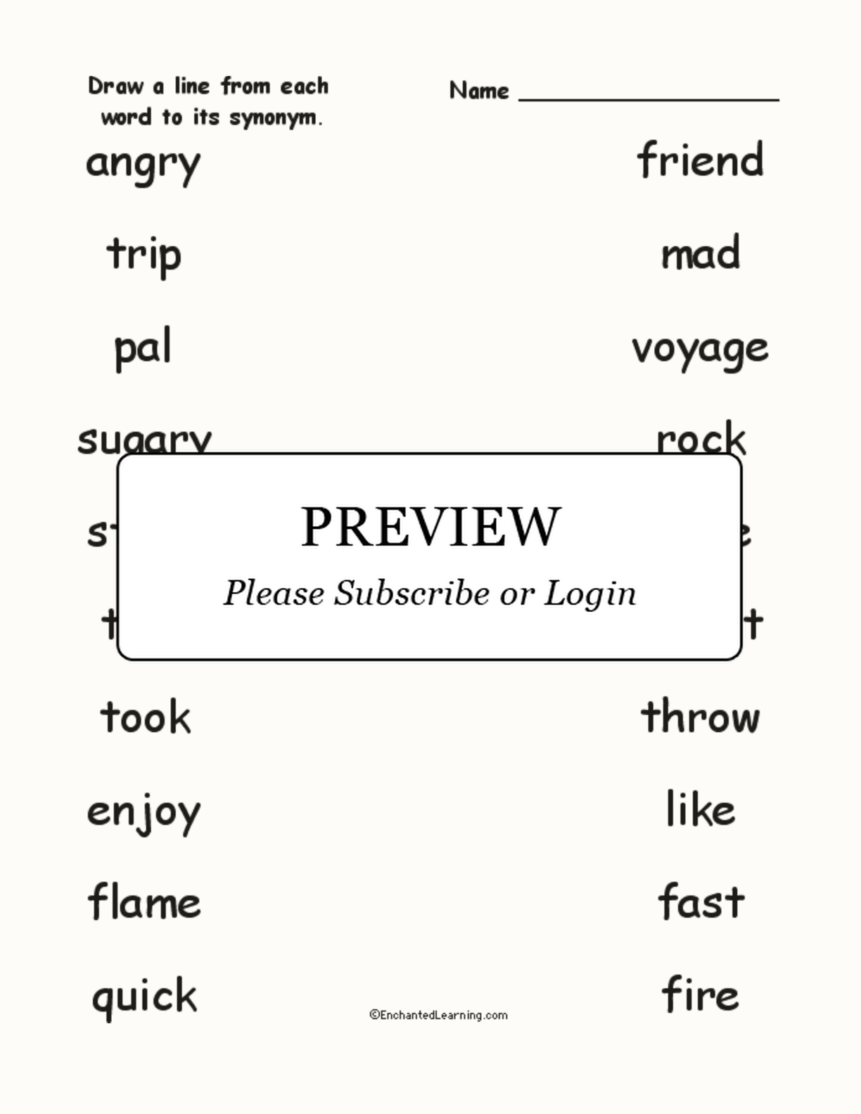 Match the Synonyms #4 interactive worksheet page 1