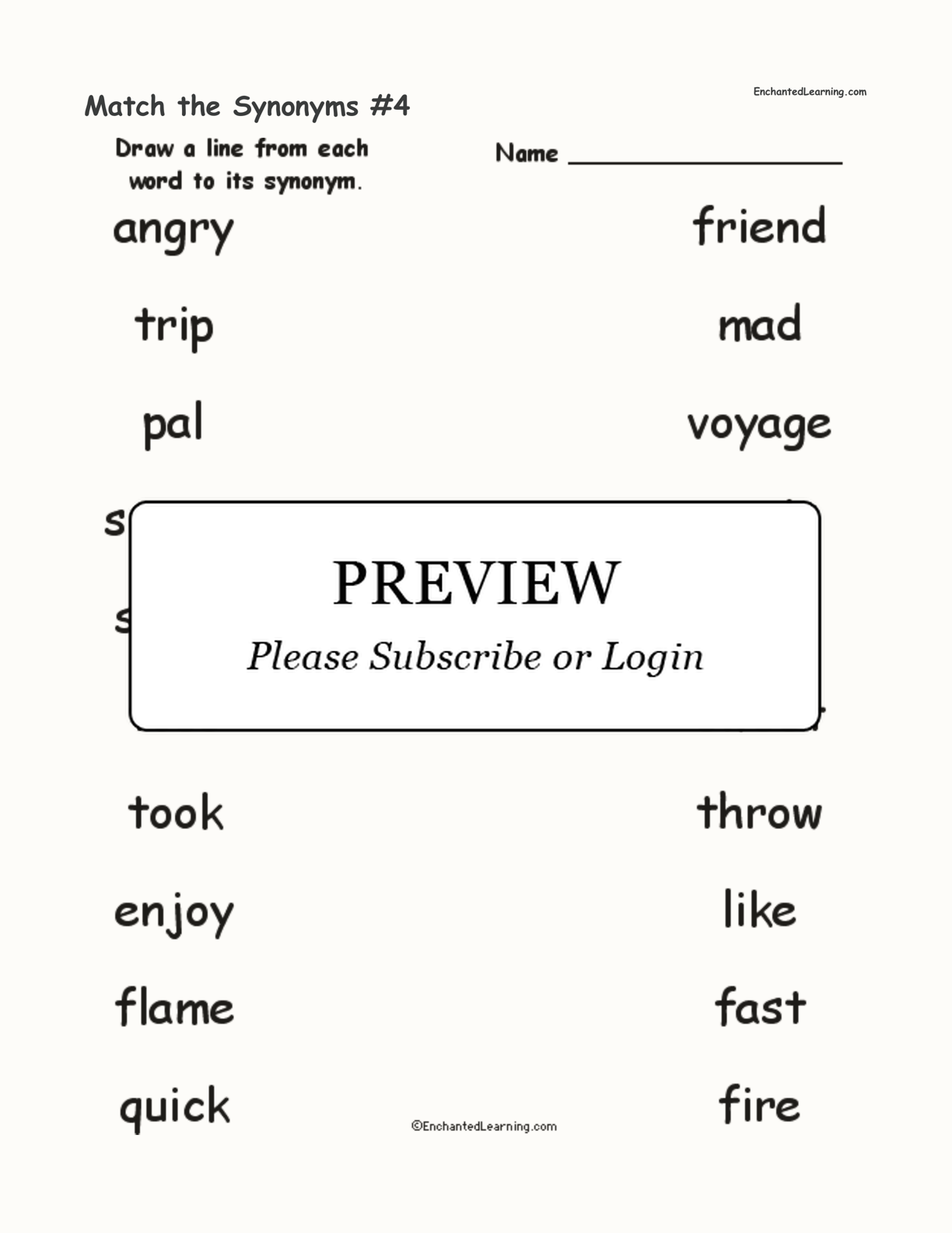 Match the Synonyms #4 interactive worksheet page 1