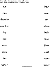 Search result: 'Match the Components of Weather-Related Compound Words Printout'