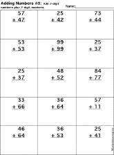 Addition Printout: 2 Digits + 2 Digits worksheet thumbnail