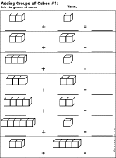 Addition Printout: Adding Groups of Cubes worksheet thumbnail