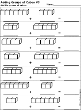 Addition Printout: Adding Groups of Cubes worksheet thumbnail