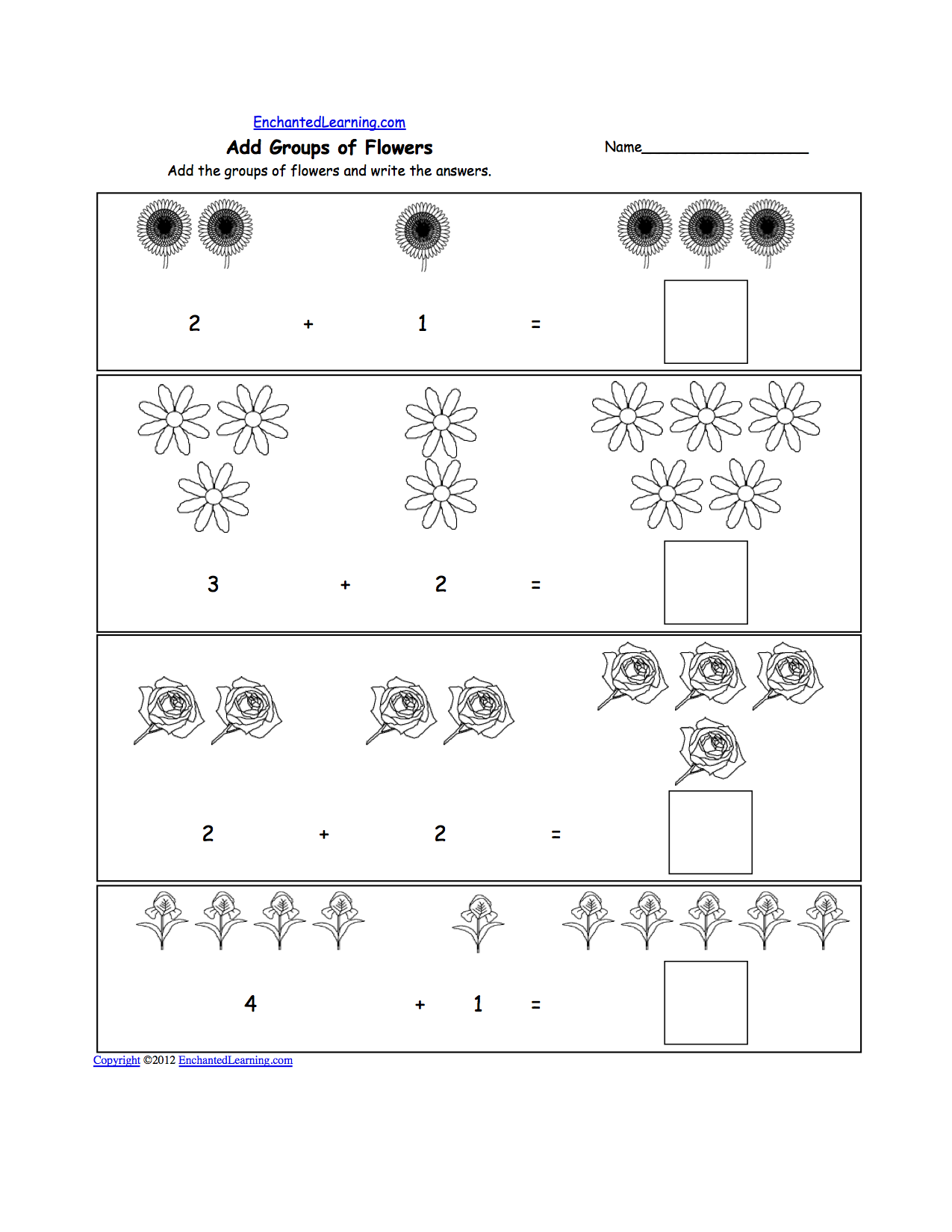 math flowers at enchantedlearningcom