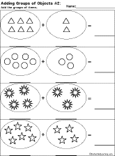 Addition Printout: Adding Groups of Objects worksheet thumbnail