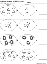 Addition Printout: Adding Groups of Objects worksheet thumbnail