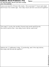 Addition Printout: Adding Three Numbers Word Problems worksheet thumbnail