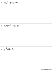 Search result: 'Algebra: Solve the quadratic equations Worksheet #2 Printout'