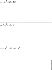 Search result: 'Algebra: Solve the quadratic equations Worksheet #5 Printout'