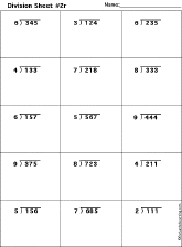 division worksheet printout 2 with remainders 3 digits 1 digit 1 enchantedlearning com