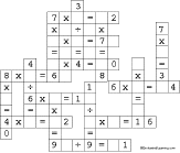 Search result: 'Crisscross Equations Puzzle #3 Printout'