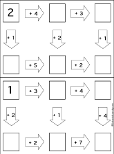 Search result: 'Follow-the-Arrows Addition Puzzles #1 Printout'