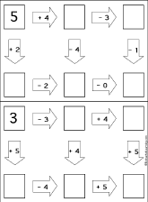 Search result: 'Follow-the-Arrows Addition and Subtraction Puzzles #1 Printout'