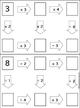 Search result: 'Follow-the-Arrows Multiplication and Division Puzzles #1 Printout'