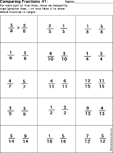 Comparing Fractions worksheet thumbnail