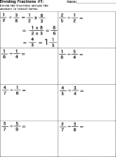 Multiplying Fractions worksheet thumbnail