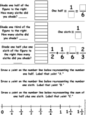 Search result: 'Drawing and Adding Fractions Worksheet Printout #3'