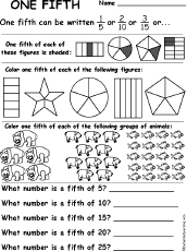 Search result: 'One Fifth Fractions Worksheet'