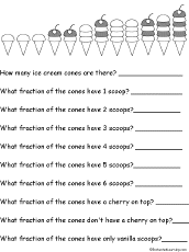 Search result: 'Fractions of Ice Cream Cones Printout'