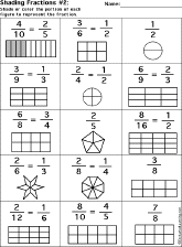 Shading Fractions Worksheet Printout #2 - EnchantedLearning.com