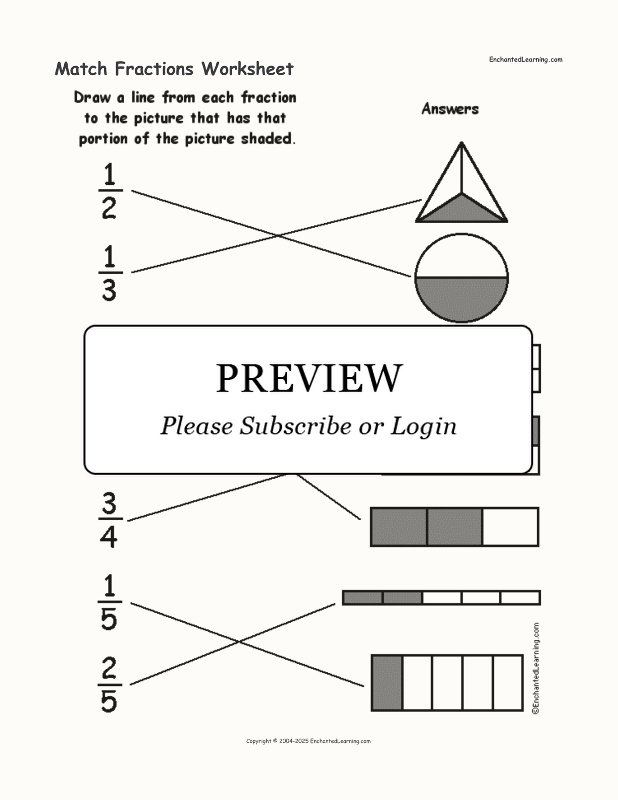 Match Fractions Worksheet interactive worksheet page 2