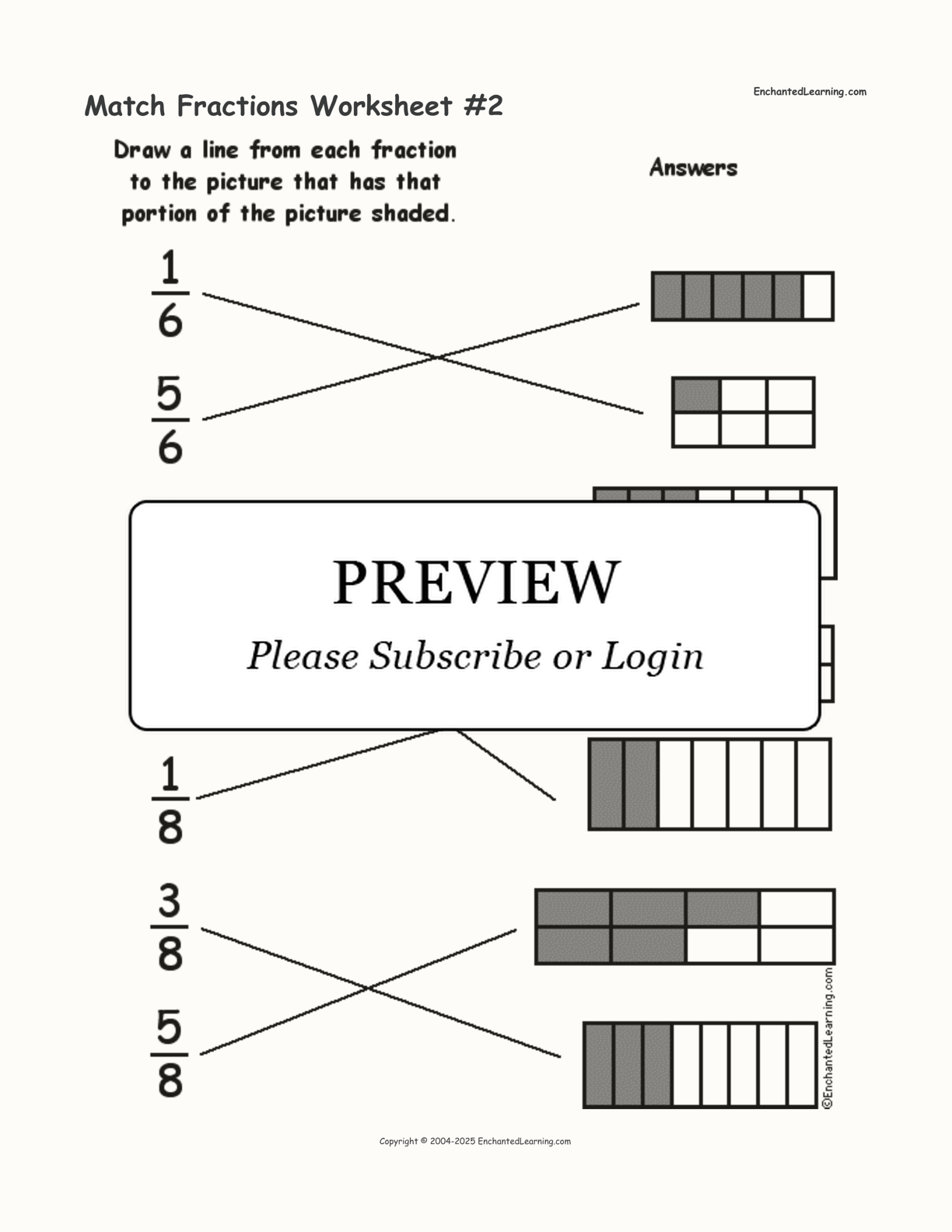 Match Fractions Worksheet #2 interactive worksheet page 2