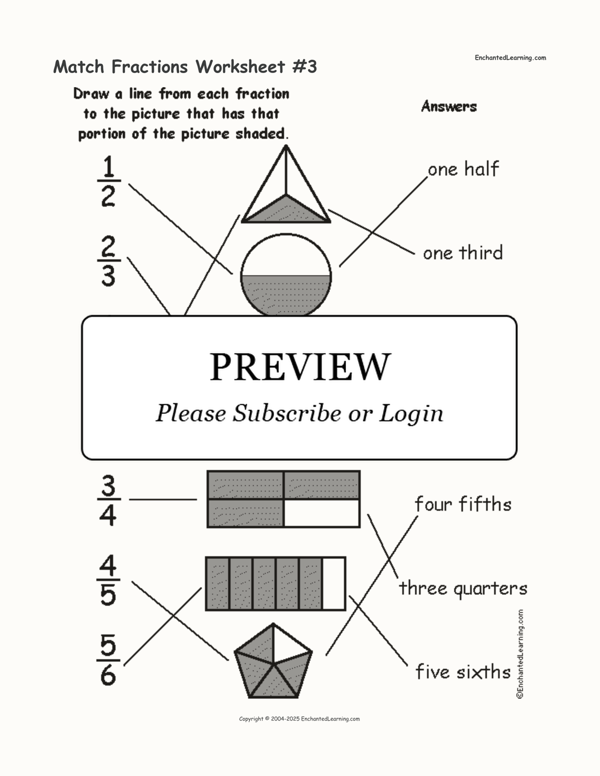 Match Fractions Worksheet #3 interactive worksheet page 2