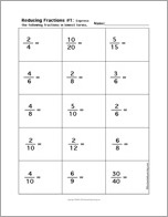 Search result: 'Reducing Fractions Worksheet #1'