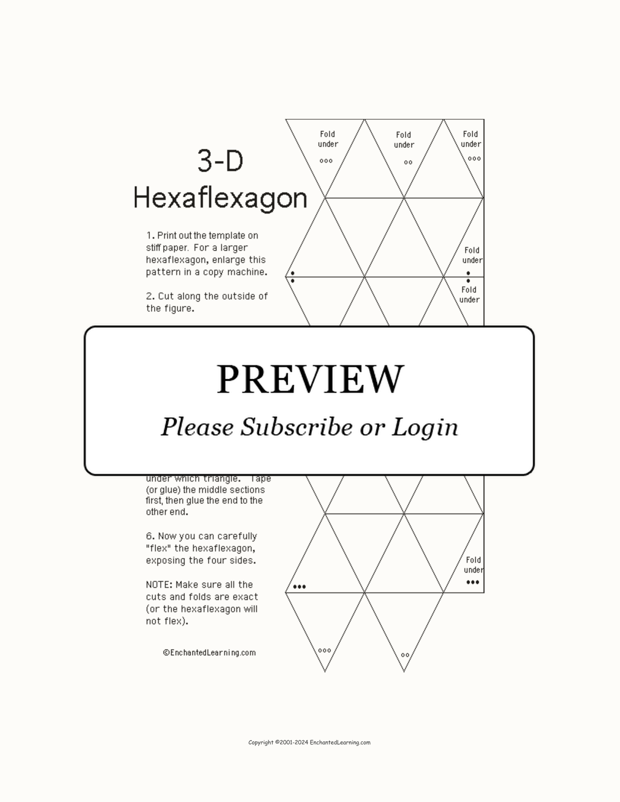 Hexaflexagon Template interactive printout page 1