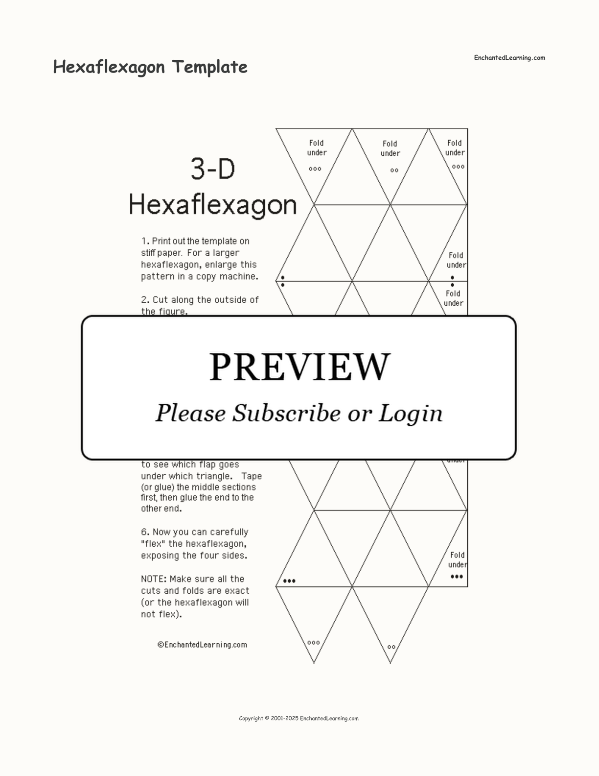 Hexaflexagon Template interactive printout page 1