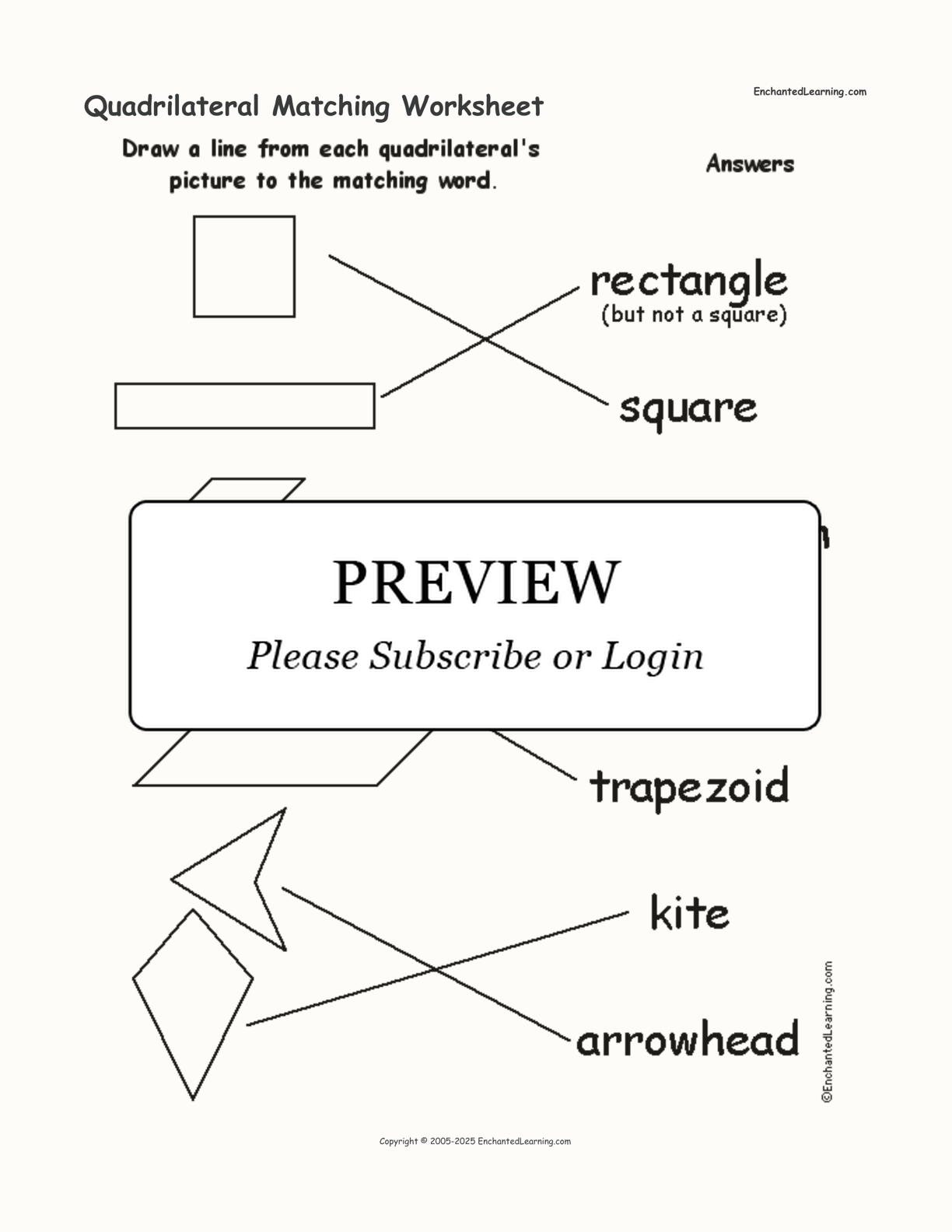 Quadrilateral Matching Worksheet interactive worksheet page 2