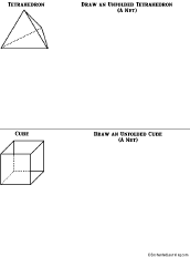 Search result: 'Unfolding 3-D Shapes: Cube and Tetrahedron Nets: Matching Printout'