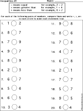 Inequalities Printout: Inequalities worksheet thumbnail