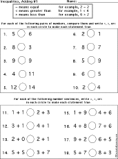 Inequalities Printout: Inequalities worksheet thumbnail