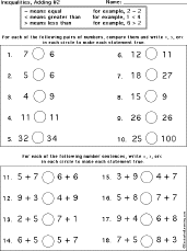 Inequalities Printout: Inequalities worksheet thumbnail