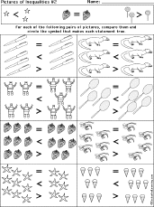 Pictures of Inequalities Printout: worksheet thumbnail