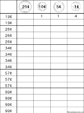 Us Money Money Activities And Worksheets Enchantedlearning Com - make amounts with coins