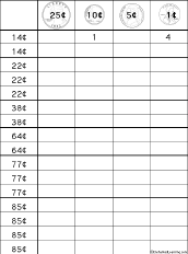 Search result: 'Make Amounts with Coins #8'