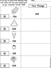 Search result: 'Making Change - Worksheets'