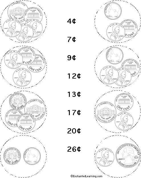 Search result: 'Match the Groups and Values of Coins #3'