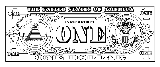 Us One Dollar Bill Coloring Page Printout Enchanted Learning