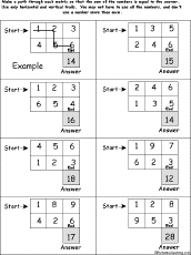 Search result: 'Path-o-Math Addition Puzzle 2-by-3 #1 Printout'