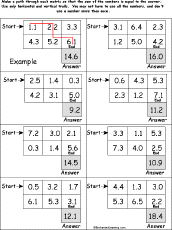 Search result: 'Path-o-Math Adding Decimals Puzzle #1 Printout'