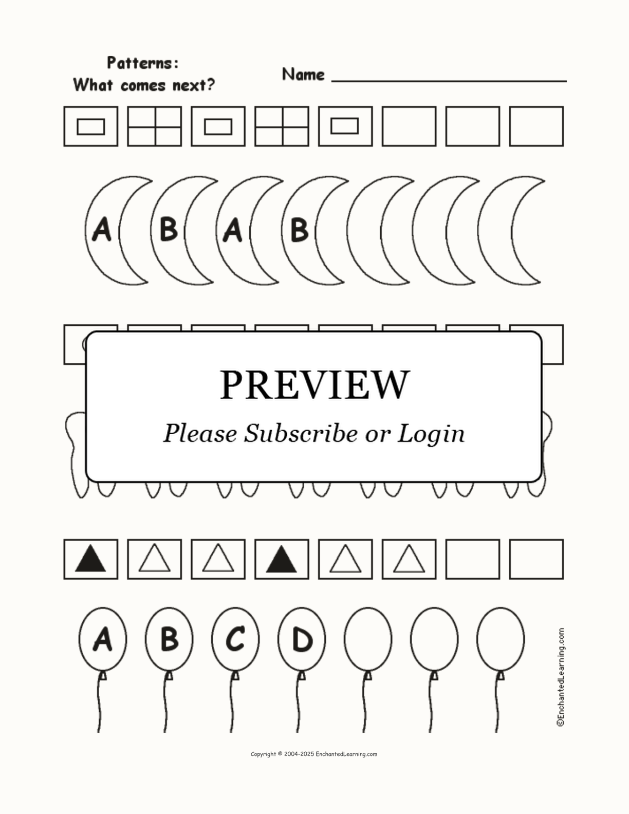 What Comes Next In The Patterns - Worksheet interactive worksheet page 1