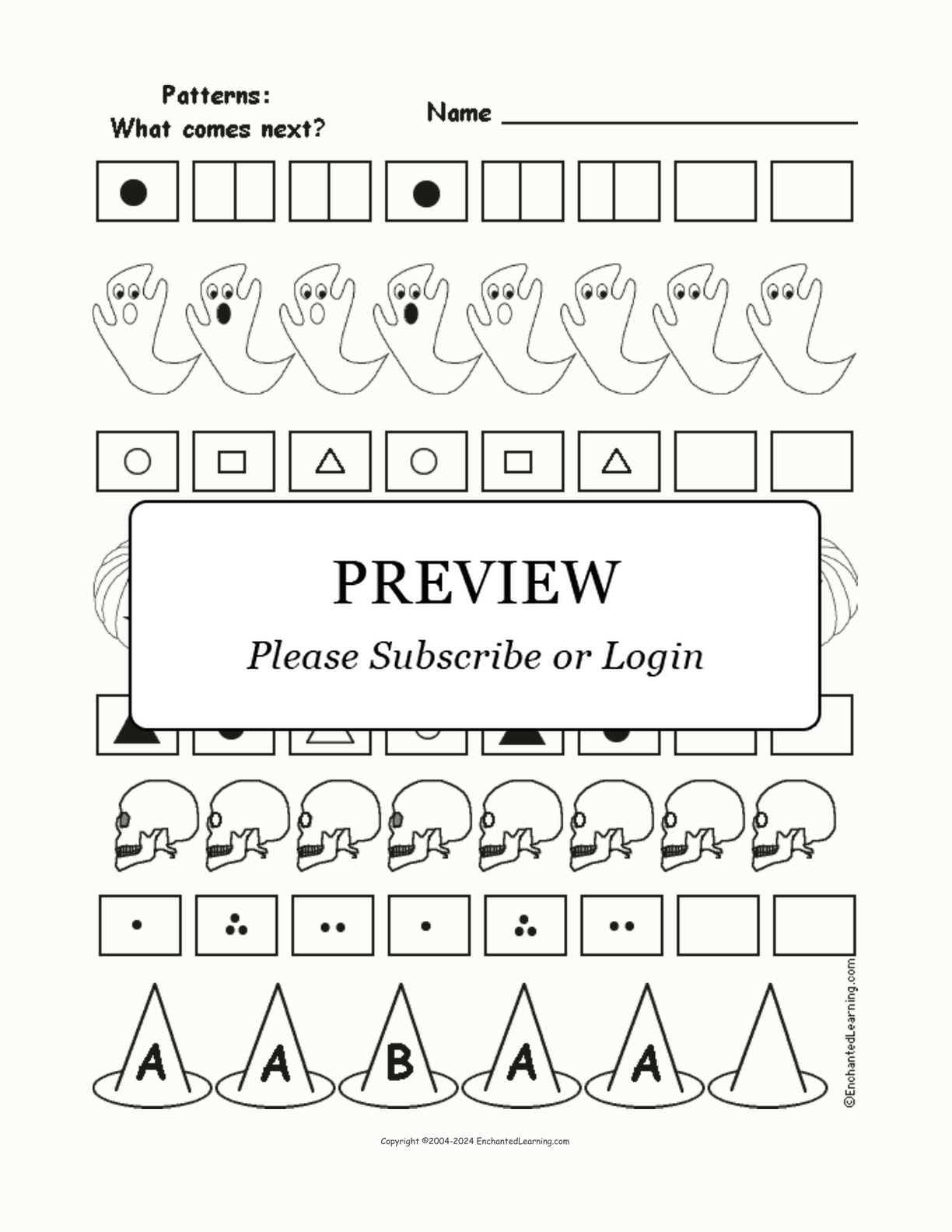 What Comes Next In The Halloween Patterns? interactive worksheet page 1